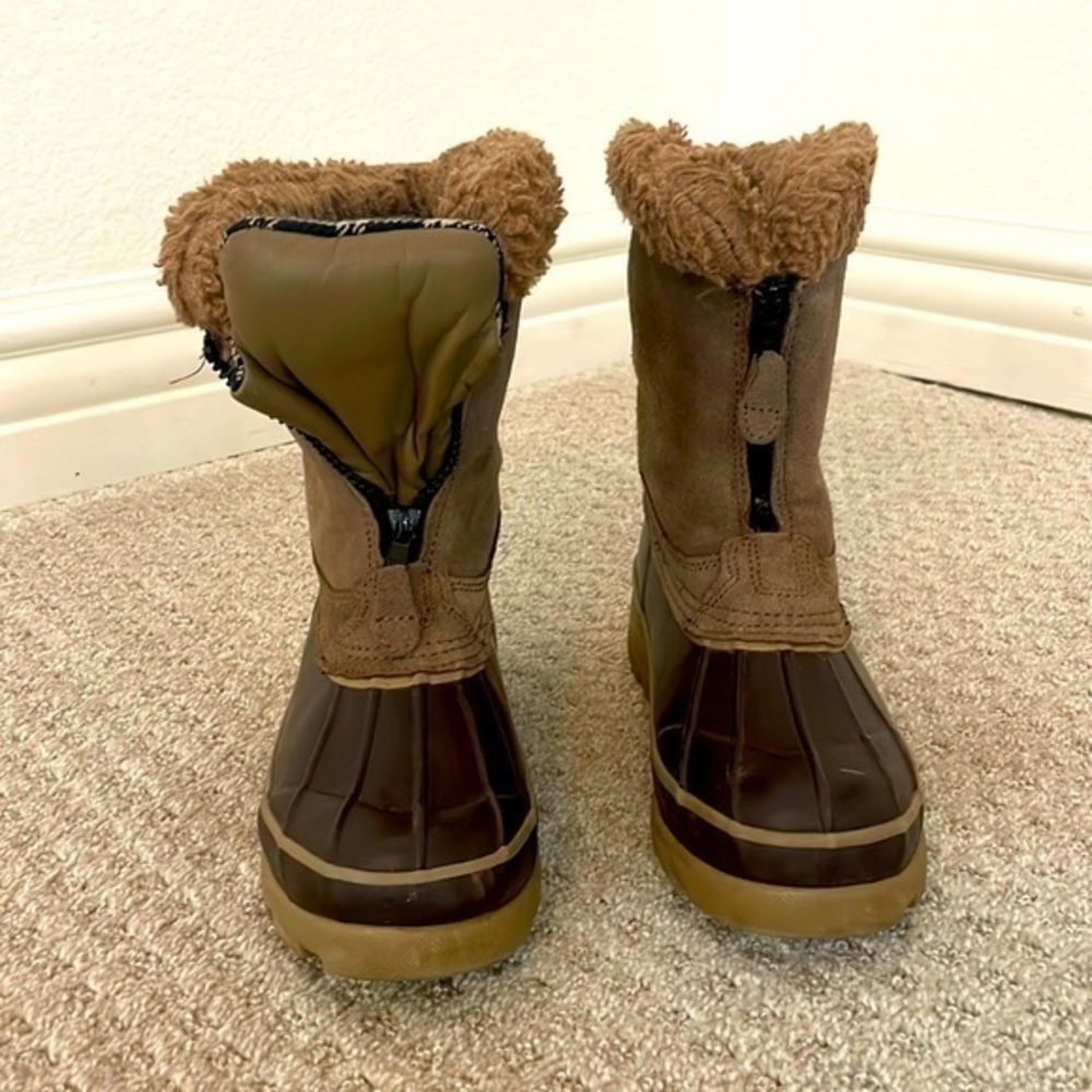 Alpine Design Brown Storm Sherpa Lined Zip Up Duck Boots